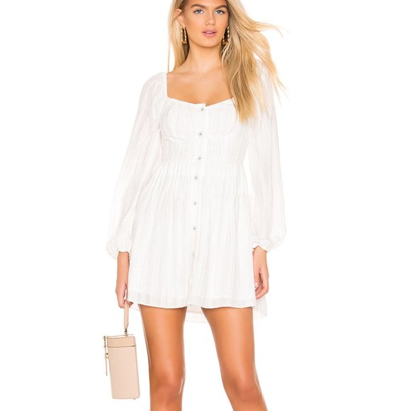 TULAROSA Creme Jasmine Long Sleeve Mini Dress - Picture 4 of 7